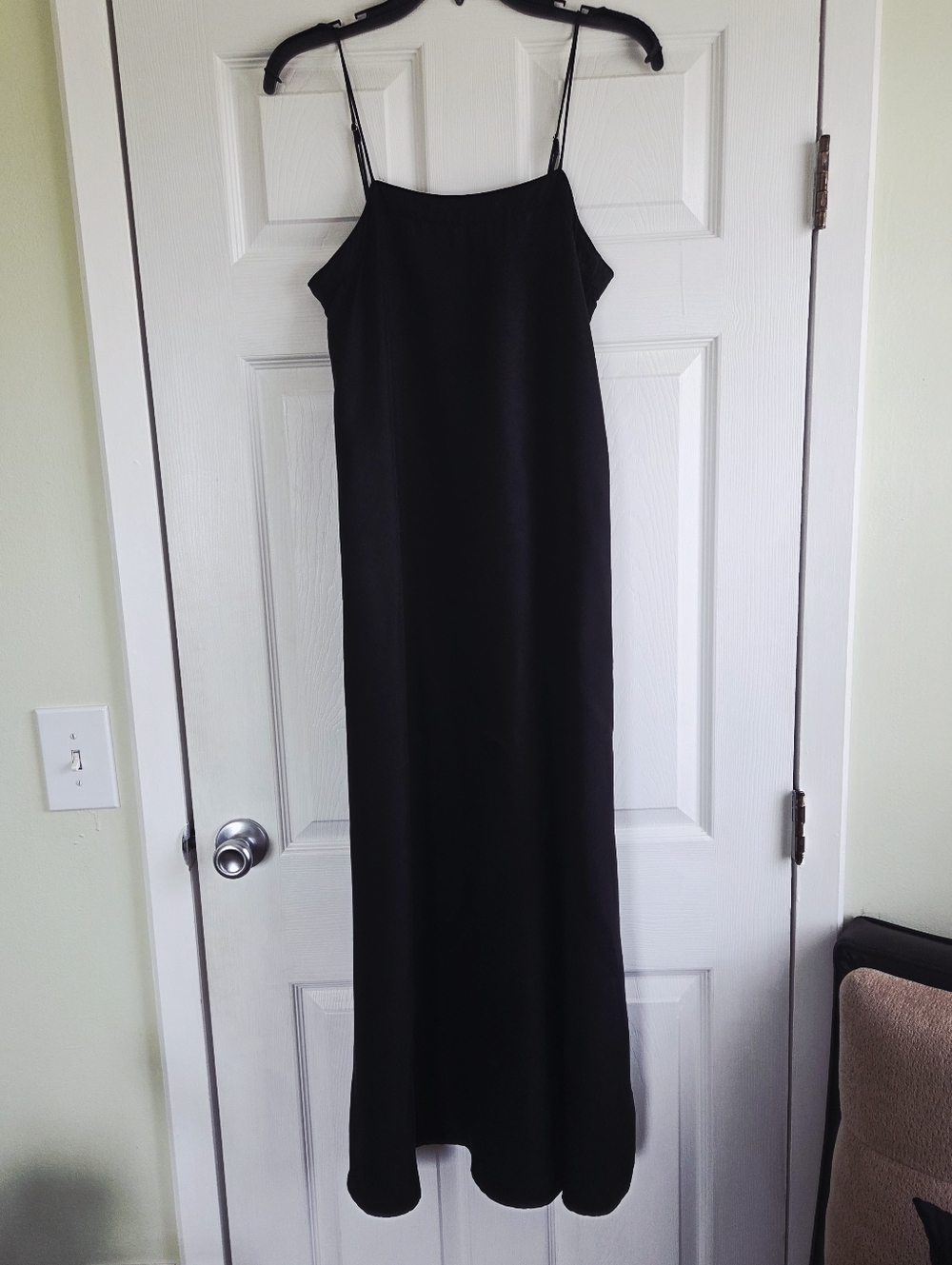 NA-KD ✨️ Women's Black Slip Maxi Dress with Spaghetti Straps Size XS (34)